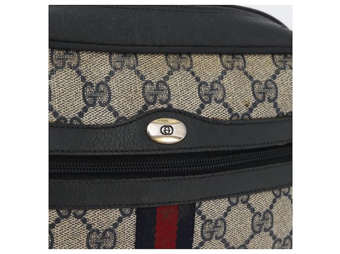 Borsa a Spalla Gucci GG Supreme Sherry Line PVC Blu Navy Oro 89 02 004 Auth ep13472 D'oro - vista 19