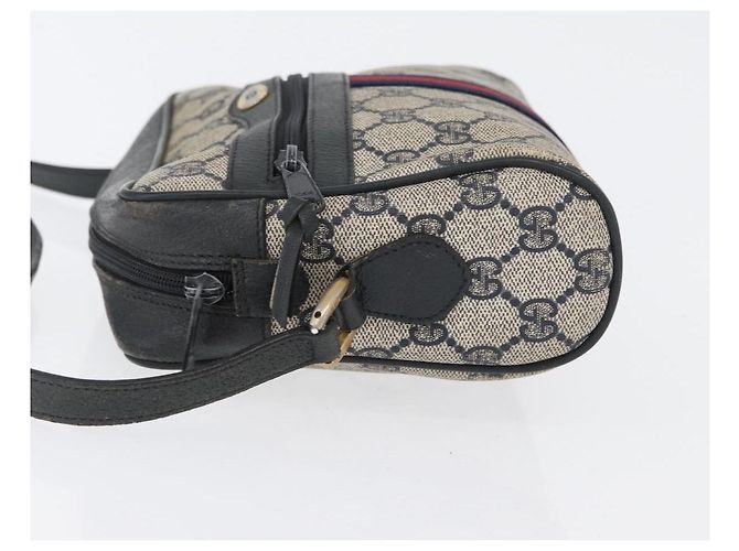 Borsa a Spalla Gucci GG Supreme Sherry Line PVC Blu Navy Oro 89 02 004 Auth ep13472 D'oro - vista 4