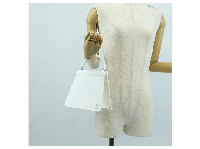 LOUIS VUITTON Borsa a mano in plastica bianca LV Auth 153794SAM Bianco - vista 21