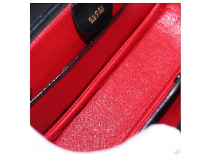 Borsa a mano in pelle nera e oro GUCCI Bamboo 000 1781 0633 Auth 173021 Nero D'oro - vista 11