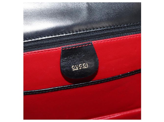 Borsa a mano in pelle nera e oro GUCCI Bamboo 000 1781 0633 Auth 173021 Nero D'oro - vista 18