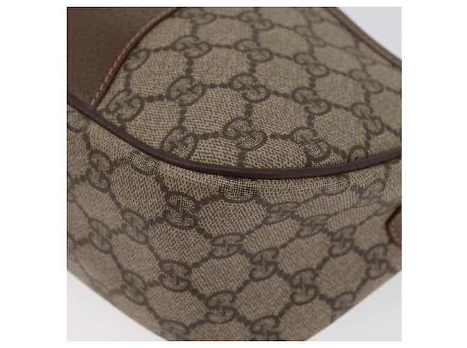 Borsa Gucci GG Supreme Web Sherry Line in PVC beige e oro 001 754 6177 Auth bs33691 D'oro - vista 16