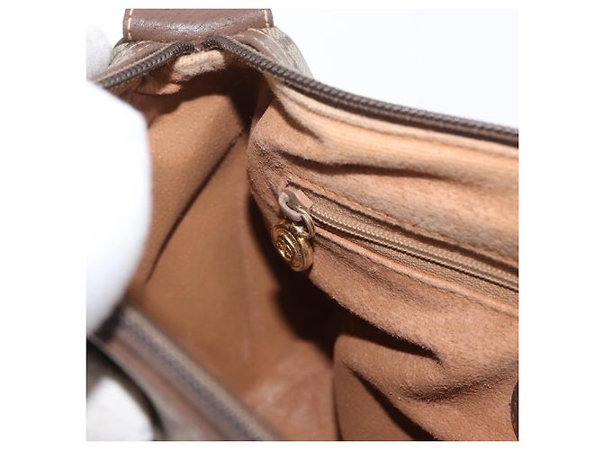 Borsa Gucci GG Supreme Web Sherry Line in PVC beige e oro 001 754 6177 Auth bs33691 D'oro - vista 23