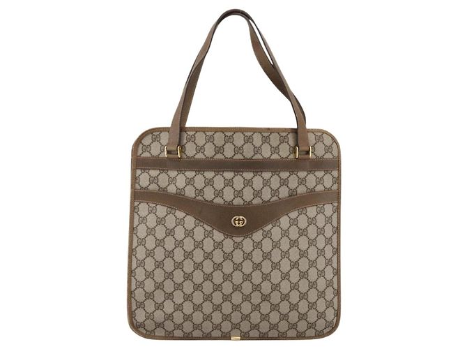 GUCCI GG Supreme Tote Bag PVC Beige Gold Auth ka2776 Golden - view 13