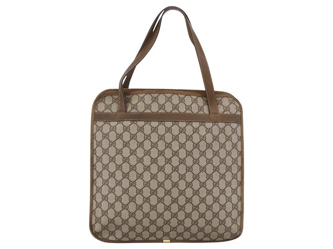 GUCCI GG Supreme Tote Bag PVC Beige Gold Auth ka2776 Golden - view 2