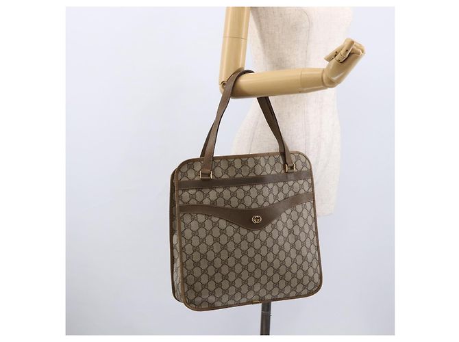 GUCCI GG Supreme Tote Bag PVC Beige Gold Auth ka2776 Golden - view 22