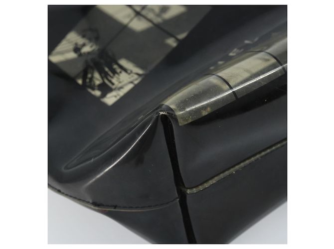 Borsa Tote a Catena CHANEL in Vinile Nero CC Auth ARZ371 - vista 18