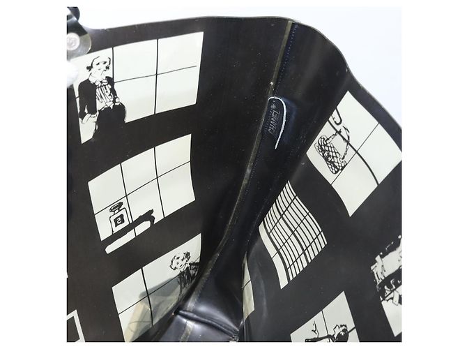 Borsa Tote a Catena CHANEL in Vinile Nero CC Auth ARZ371 - vista 20