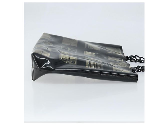 Borsa Tote a Catena CHANEL in Vinile Nero CC Auth ARZ371 - vista 3
