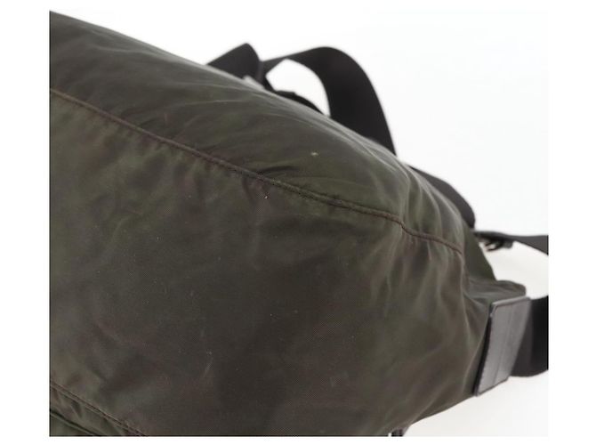 PRADA Schultertasche Nylon Khaki Silber Authentisch mr2000 - Ansicht 16