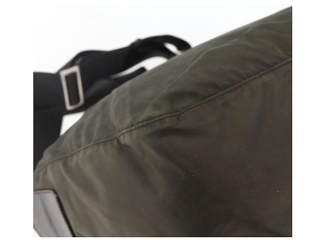 PRADA Schultertasche Nylon Khaki Silber Authentisch mr2000 - Ansicht 17