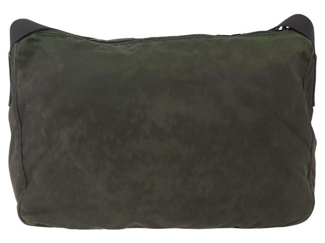 PRADA Schultertasche Nylon Khaki Silber Authentisch mr2000 - Ansicht 2