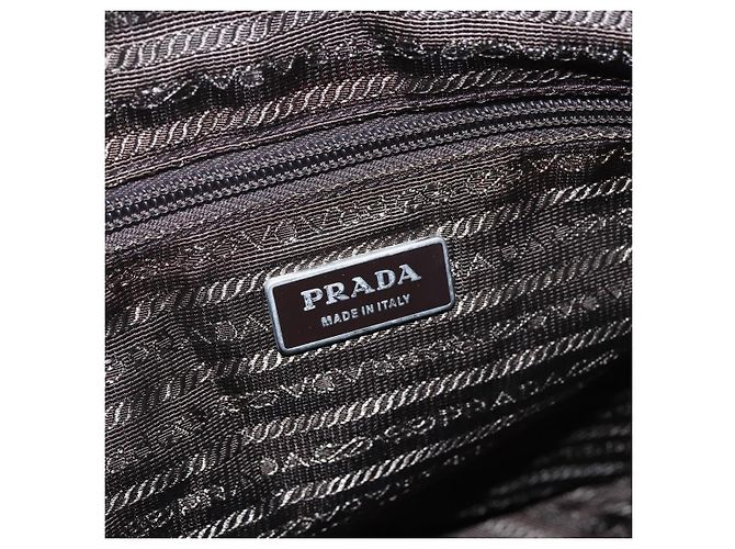 PRADA Schultertasche Nylon Khaki Silber Authentisch mr2000 - Ansicht 20