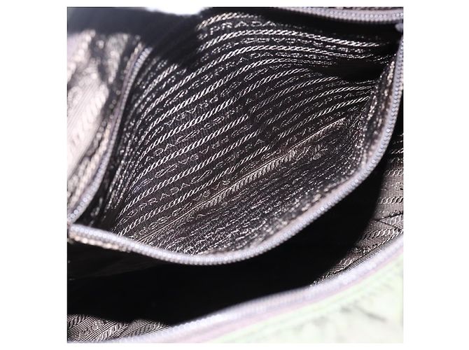 PRADA Schultertasche Nylon Khaki Silber Authentisch mr2000 - Ansicht 24