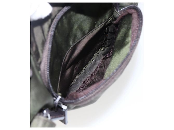 PRADA Schultertasche Nylon Khaki Silber Authentisch mr2000 - Ansicht 25