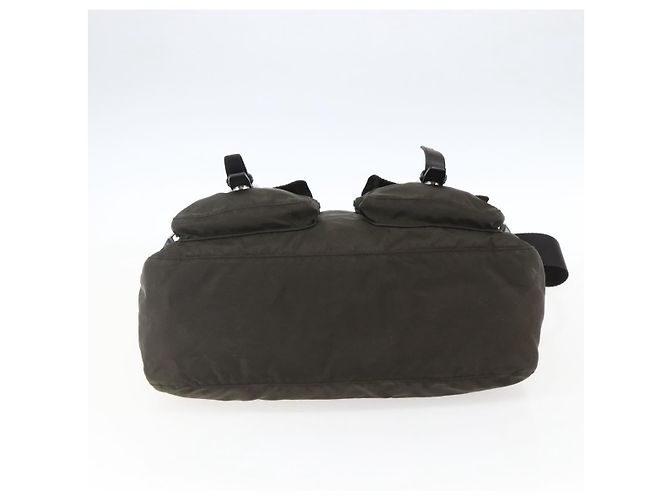 PRADA Schultertasche Nylon Khaki Silber Authentisch mr2000 - Ansicht 5