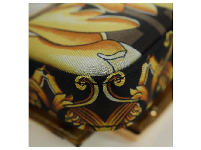 FENDI - VERSACE FENDACE Mamma Baguette Pouch Nylon Nero Oro Auth 166998SM - vista 17