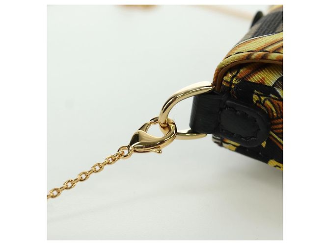 FENDI - VERSACE FENDACE Mamma Baguette Pouch Nylon Nero Oro Auth 166998SM - vista 20