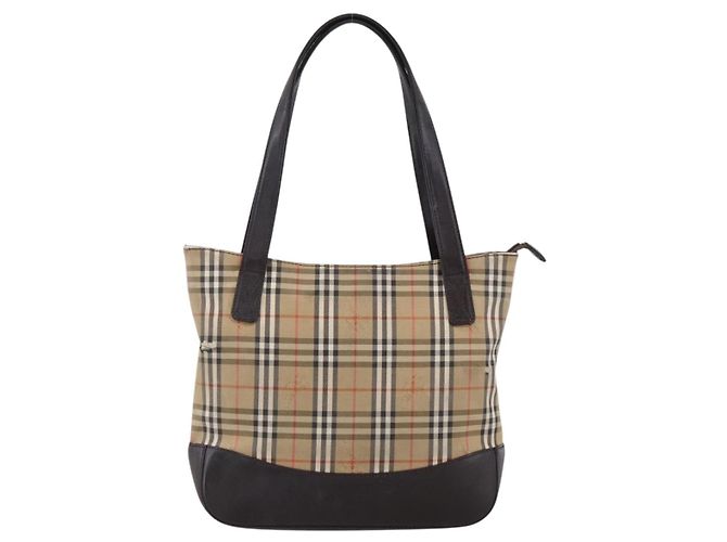 Sac à main en toile beige à motif Nova Check de BURBERRY, doré, authentique, référence bs33688 - vue 13