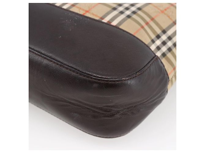Sac à main en toile beige à motif Nova Check de BURBERRY, doré, authentique, référence bs33688 - vue 15