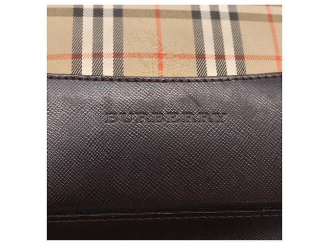 Sac à main en toile beige à motif Nova Check de BURBERRY, doré, authentique, référence bs33688 - vue 17