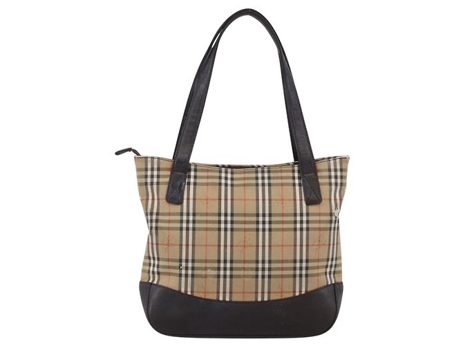 Sac à main en toile beige à motif Nova Check de BURBERRY, doré, authentique, référence bs33688 - vue 2