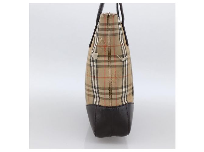 Sac à main en toile beige à motif Nova Check de BURBERRY, doré, authentique, référence bs33688 - vue 3