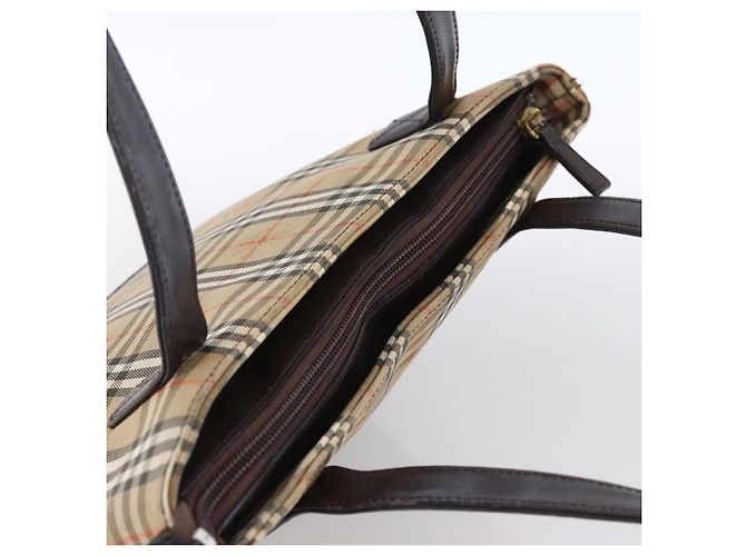Sac à main en toile beige à motif Nova Check de BURBERRY, doré, authentique, référence bs33688 - vue 6