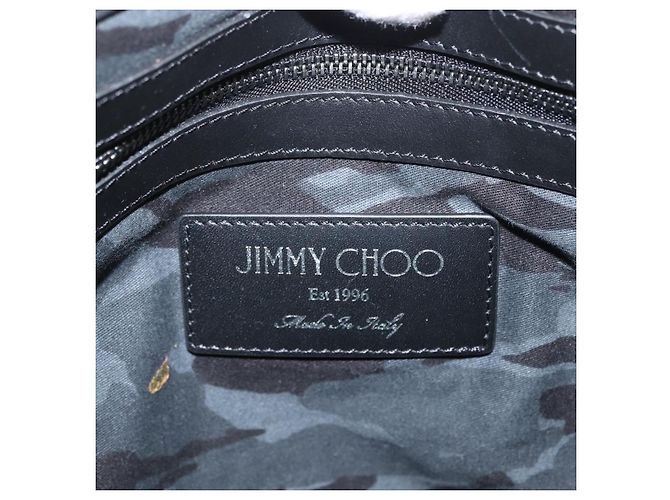 Jimmy Choo Studs Clutch Tasche aus Leder Marine Silber Auth BA11032 Marineblau - Ansicht 10