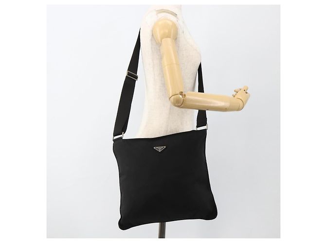 Borsa a Spalla PRADA Nylon Nero Argento Autentica 172683 - vista 21
