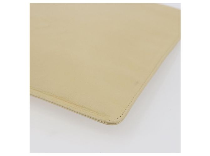 Clutch de cuero vintage con logo CC de Chanel beige - vista 10