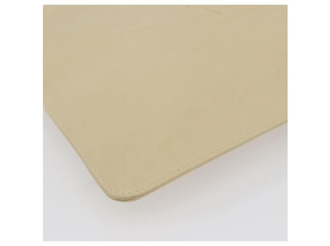 Clutch de cuero vintage con logo CC de Chanel beige - vista 11