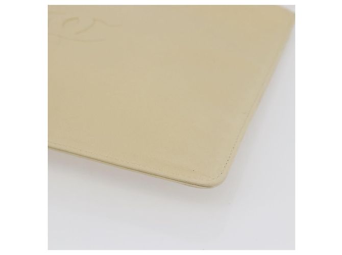 Clutch de cuero vintage con logo CC de Chanel beige - vista 12