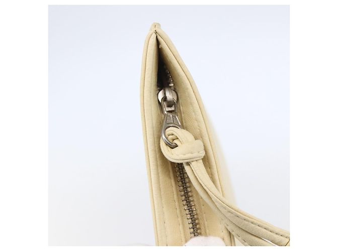 Clutch de cuero vintage con logo CC de Chanel beige - vista 9