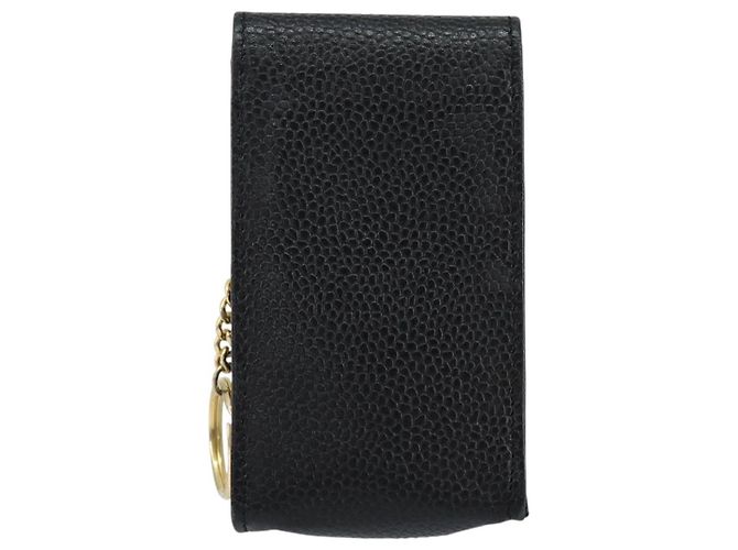 Chanel schwarzer Kaviar-Leder CC-Logo-Kartenhalter mit Kette - Ansicht 14