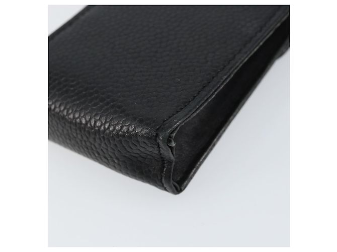 Chanel schwarzer Kaviar-Leder CC-Logo-Kartenhalter mit Kette - Ansicht 5