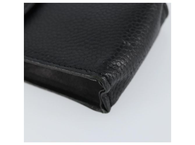 Chanel schwarzer Kaviar-Leder CC-Logo-Kartenhalter mit Kette - Ansicht 6