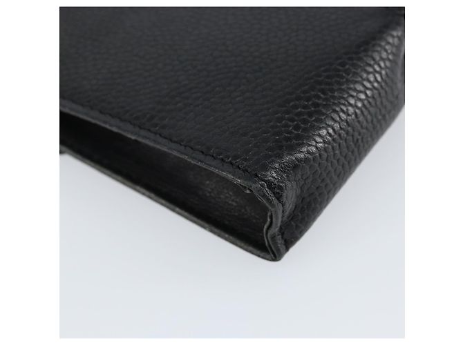 Chanel schwarzer Kaviar-Leder CC-Logo-Kartenhalter mit Kette - Ansicht 7