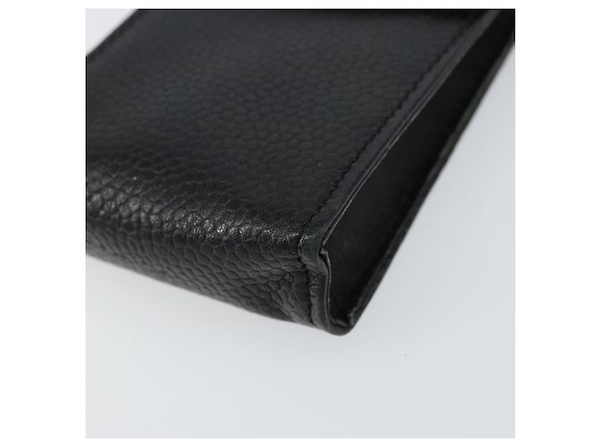 Chanel schwarzer Kaviar-Leder CC-Logo-Kartenhalter mit Kette - Ansicht 8