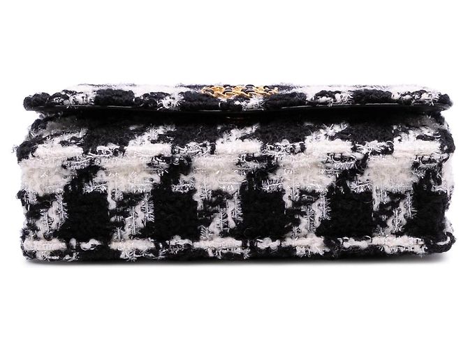 Borsa a tracolla in tweed di Chanel con portamonete Nero Bianco - vista 7