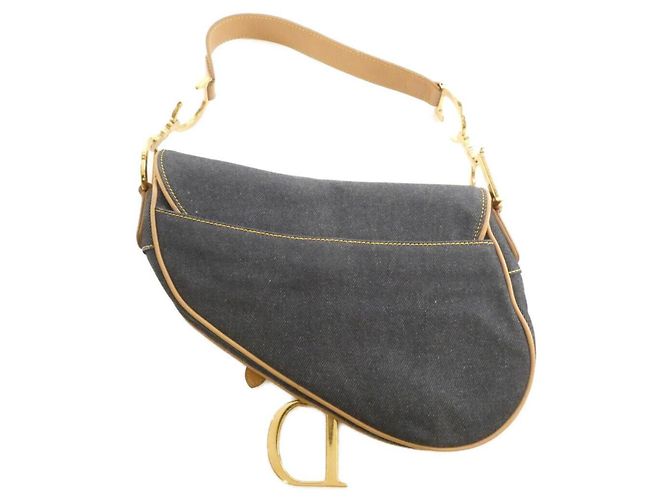 Borsa a Spalla Christian Dior Saddle SJE44001 Blu Beige Bordò - vista 2
