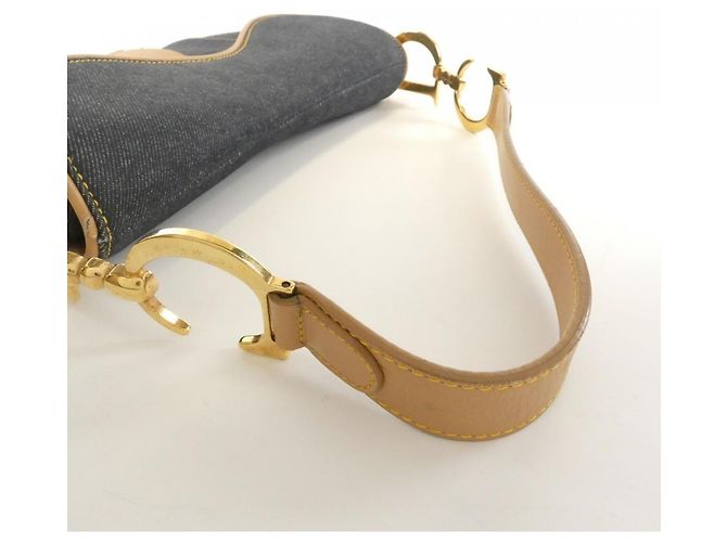 Borsa a Spalla Christian Dior Saddle SJE44001 Blu Beige Bordò - vista 5