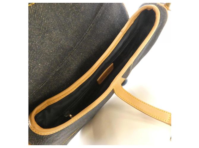 Borsa a Spalla Christian Dior Saddle SJE44001 Blu Beige Bordò - vista 7