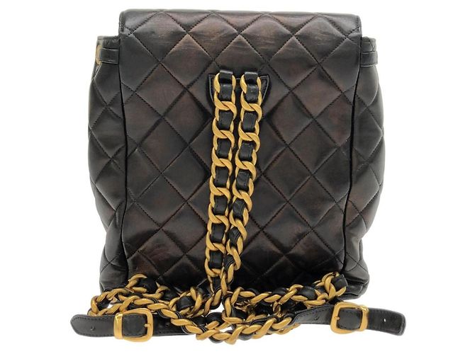 Chanel 04194 Leder-Rucksack Schwarz - Ansicht 2