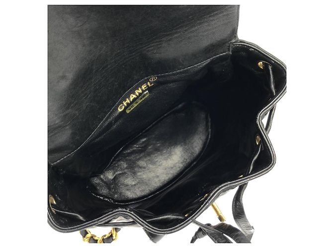Chanel 04194 Leder-Rucksack Schwarz - Ansicht 9