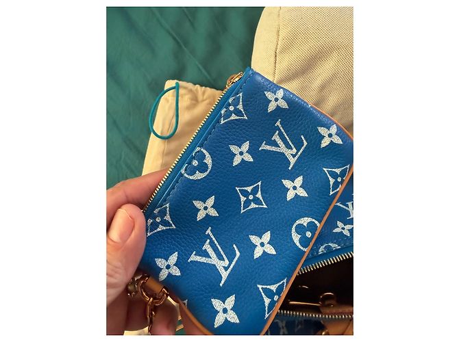 Louis Vuitton Speedy P9 Bandoulière 25 Monogram Blu Pelle - vista 10
