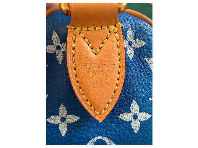 Louis Vuitton Speedy P9 Bandoulière 25 Monogram Blu Pelle - vista 11
