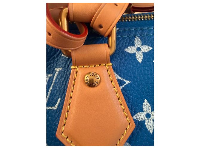 Louis Vuitton Speedy P9 Bandoulière 25 Monogram Blu Pelle - vista 14
