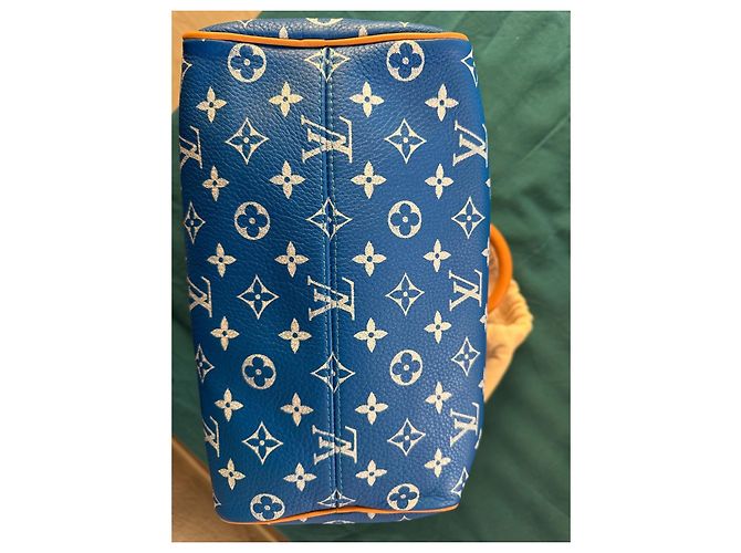 Louis Vuitton Speedy P9 Bandoulière 25 Monogram Blu Pelle - vista 3