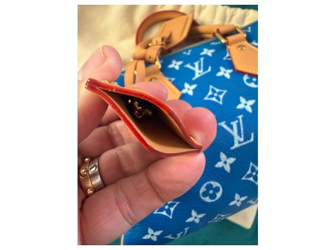 Louis Vuitton Speedy P9 Bandoulière 25 Monogram Blu Pelle - vista 5